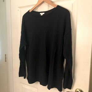 J Jill Navy Blue Merino Wool Sweater Sz L